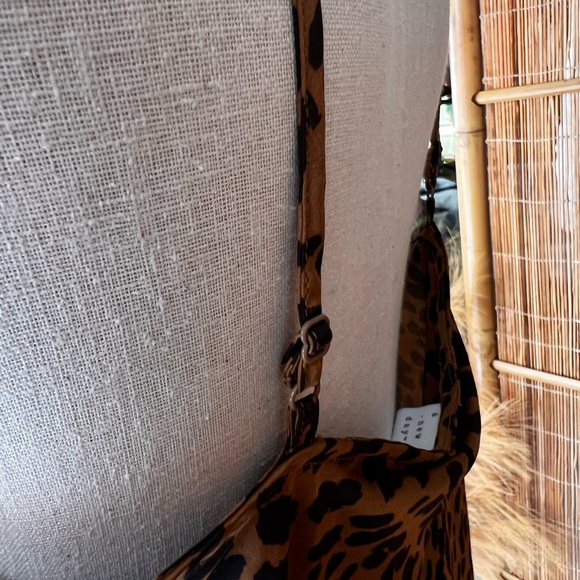 Leopard Animal Print Satin Midi Slip Dress Mob Wife Glam Party Medium - Picture 6 of 6